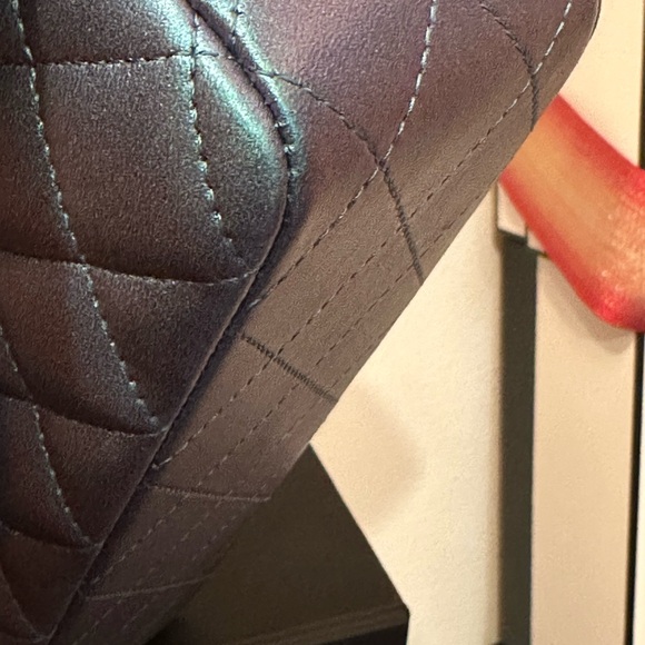 Authentic Chanel mini rectangular flap in iridescent turquoise - Picture 4 of 7